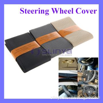 Popular DIY Car Steering Wheel Cover Artificial Leather Hand Sewing with Needle and Thread